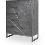 Cotecosy - buffet 5 tiroirs et 1 porte tina gris