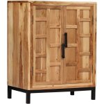 Buffet bahut armoire console meuble de rangement bois d'acacia solide 76 cm marron
