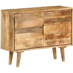 Buffet bahut armoire console meuble de rangement bois massif de manguier 90 cm