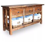 Buffet bahut armoire console meuble de rangement bois de rcupration massif 100 cm