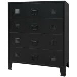 Helloshop26 - buffet bahut armoire console meuble de rangement  tiroirs mtal style industriel 93 cm ...