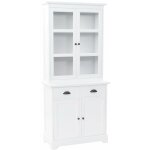 Buffet bahut armoire console meuble de rangement vaisselier avec 4 portes mdf et bois de pin 180 cm Buffet bahut armoire console meuble de rangement vaisselier avec 4 portes mdf et bois de pin 180 cm