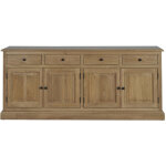 Hellin - buffet bas 4 portes 4 tiroirs en chne massif naturel - victoria