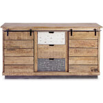 Buffet 2 portes 3 tiroirs tudor en bois m�lamin�