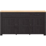Buffet bas forte bohol 3 portes 3 tiroirs ch�ne noir 166, 1�47�87 cm