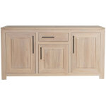 Hellin - buffet bas moderne en ch�ne blanchi 3 portes 1 tiroir - boston