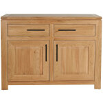 Hellin - buffet bas parisien moderne en chne clair 2 portes 2 tiroirs - boston