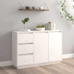 Buffet blanc 111x34x75 cm bois massif de pin vidaxl