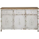 Made in meubles - buffet blanc en pin massif bross bastille