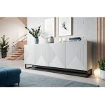 Bobochic - buffet 4 portes 200 cm alice pieds en m�tal blanc