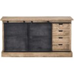 Made in meubles - buffet en bois de manguier brossé et métal gris foncé 4 tiroirs helsinki Made in meubles - buffet en bois de manguier brossé et métal gris foncé 4 tiroirs helsinki