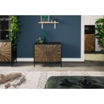 Massivmoebel24 - buffet en bois de manguier et de bois de palissandre laqu noir et brun sun101