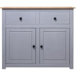 Maison chic - buffet de cuisine buffet bas - meuble de rangement - gris 93x40x80 cm pin solide assortiment ...