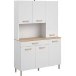 Buffet de cuisine - essentiel 2 - 120, 1 x 40, 3 x 182, 6 cm - blanc / chene - parisot