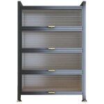 Buffet de cuisine k ikido, armoire de rangement, 5 �tag�res, porte visible, 60l x 32l x 144h cm, gris ...