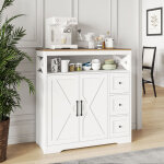 Buffet cuisine, meuble bas cuisine 3 placards 2 tiroirs, �tag�re r�glable, buffet salle � manger pour ...