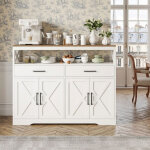 Buffet cuisine, meuble de rangement avec 2 tiroirs et 4 portes, �tag�re r�glable, buffet salle a manger ...