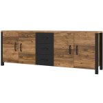 Meublorama - buffet darwin ? 220 cm en �pic�a et noir mat