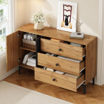 Buffet et enfilade avec 1 porte et 3 tiroirs, pieds en m�tal, style moderne, en panneaux de particules, ...
