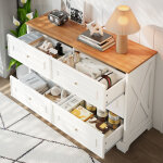 Buffet et enfilade avec 6 tiroirs, motif grange et poign�es dor�es, style campagne, en mdf, 120�40�76 ...