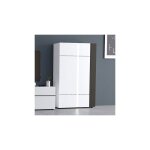 M&s - buffet haut 2 portes h165 cm avec led blanc et gris fonc - albya