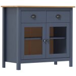 Buffet hill gris 90x40x80 cm bois de pin solide