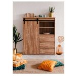 Buffet - marrakesch 53a - chene - 1 porte - 3 tiroirs - style industriel - loft