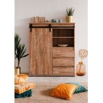 Buffet - marrakesch 53a - chene - 1 porte - 3 tiroirs - style industriel - loft