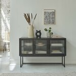 Berah getah - buffet en métal et verre ondulé 120 cm Berah getah - buffet en métal et verre ondulé 120 cm