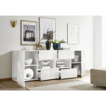 Azura home design - buffet mirel blanc 2 portes 4 tiroirs 241 cm Azura home design - buffet mirel blanc 2 portes 4 tiroirs 241 cm