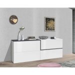 Buffet moderne avec 4 portes, made in italy, buffet de cuisine, buffet design de salon, 210x40h80 cm, ...