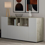 Buffet moderne blanc, 3 portes battantes, à compartiments ouverts, buffet de salon avec 3 portes battantes, ... Buffet moderne blanc, 3 portes battantes, à compartiments ouverts, buffet de salon avec 3 portes battantes, ...