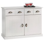 Buffet salle � manger paris l 91 cm en bois massif - blanc