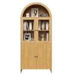 Buffet avec plafond vo�t� , vitrine avec portes en verre , armoire de rangement ferm�e avec motif ondul� ...