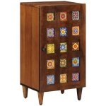 Buffet avec porte noyer 40 x 33 x 75 cm bois de mangue massif