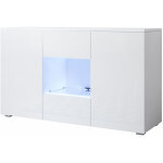 Buffet de salon bas 3 portes 2 tagres vitrine avec led 120x72x40cm meuble avec pieds 2cm modle luke ...
