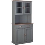 Inter link - buffet vaisselier 4 portes et 2 tiroirs en pin massif gris - tera Inter link - buffet vaisselier 4 portes et 2 tiroirs en pin massif gris - tera
