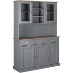 Inter link - buffet vaisselier 5 portes et 3 tiroirs en pin massif gris - tera Inter link - buffet vaisselier 5 portes et 3 tiroirs en pin massif gris - tera