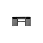 Bureau 1 porte et 3 tiroirs 145x70x75 cm anthracite - moka