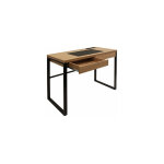 M&s - bureau 1 tiroir 100x50x74 cm en bois et mtal noir