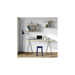 M&s - bureau 140 cm avec plateau blanc et pieds design noirs - gozar M&s - bureau 140 cm avec plateau blanc et pieds design noirs - gozar