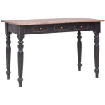 Bureau avec 3 tiroirs 117x57x75 cm bois d'acajou massif vidaxl891135