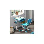 Bureau 66, 4x47, 4x54 / 76 cm et chaise blanc et bleu - luffy Bureau 66, 4x47, 4x54 / 76 cm et chaise blanc et bleu - luffy