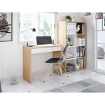 Bureau 82x40x77 cm avec 1 tiroir, ch�ne nordique blanc mat ? gratteri