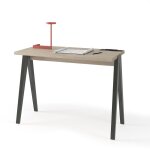 Bureau, modle colmar, en mlamine avec pieds en htre massif laqus. chne clair et graphite