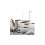 Bizzotto - bureau design 120x50x76 cm en verre tremp naturel - trempi