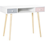 Bureau enfant style scandinave avec tiroir et compartiment de rangement 100l x 48l x 76, 5h cm mdf et ...