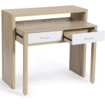 Idmarket - bureau extensible max faon htre et blanc