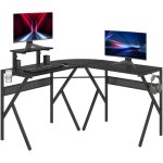 Homcom - bureau gaming d'angle bureau gamer bureau informatique bracket casque porte - gobelet tagre ...