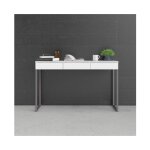 Abitare - bureau laqu blanc avec trois tiroirs et pieds en mtal 126x52 cm - sole
